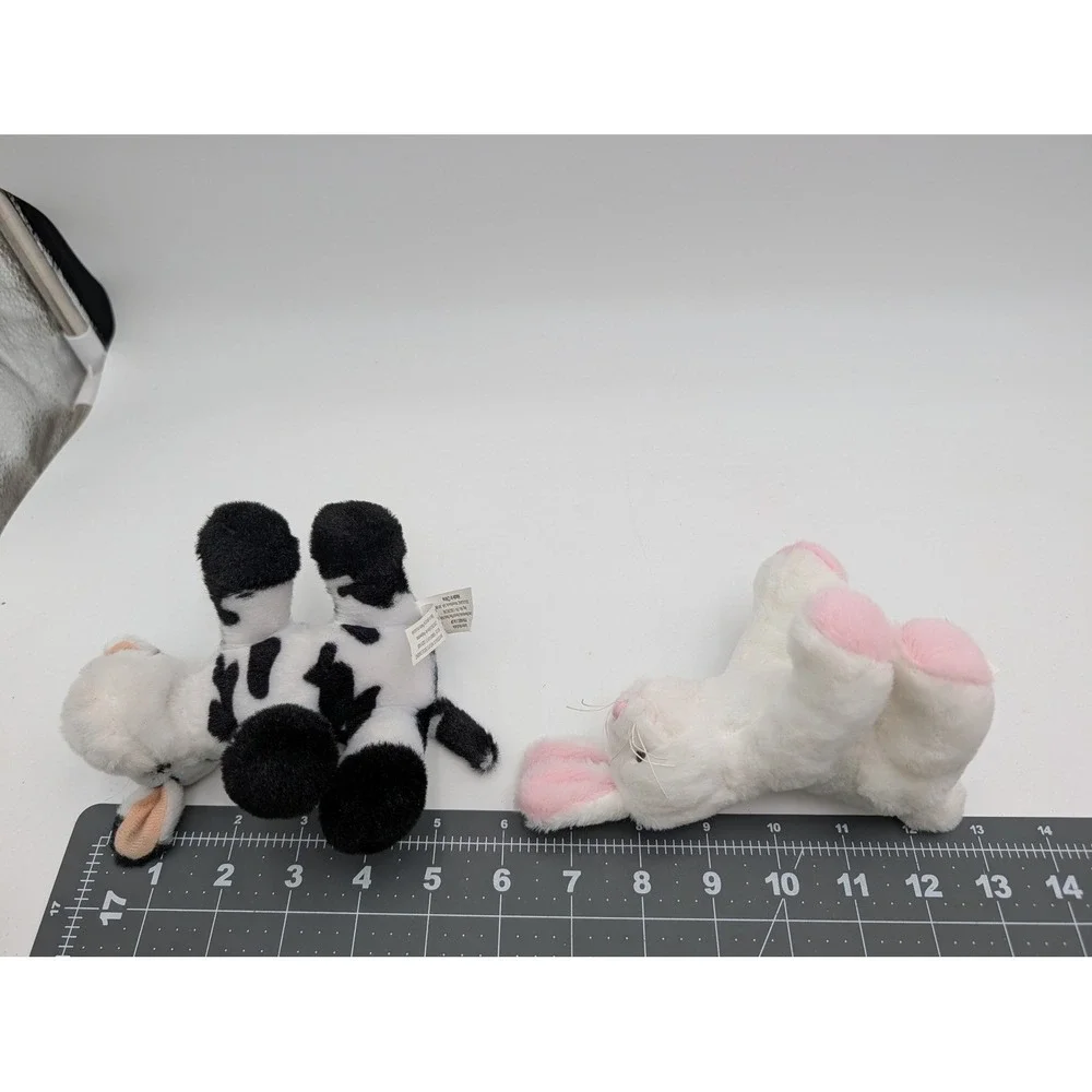 Ganz Soft Spots Cow Rabbit Cat Pal Plush‎ Lot White Black Farm Animal